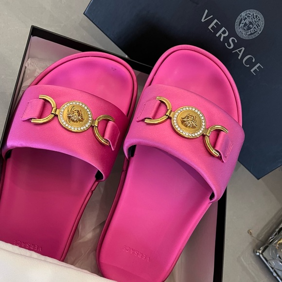 Versace Shoes - PFF ONLY 💕VERSACE Medusa Biggie Satin Platform Sandals size 37.5 (US 7)